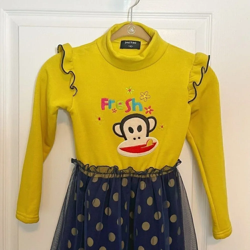 Paul Frank Fresh Girly Long Sleeve Polka Dot Tulle Cute Dress